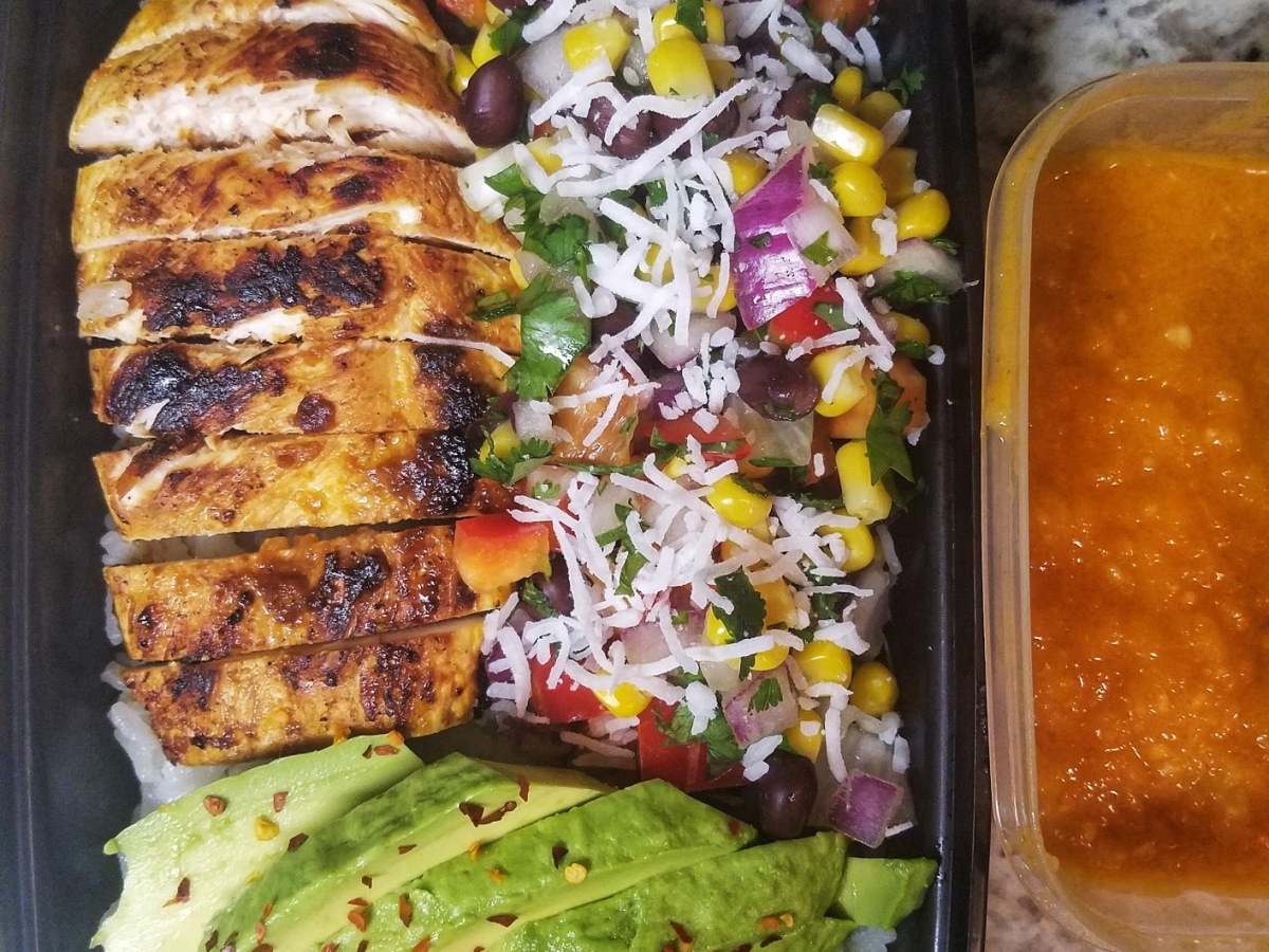 Mango-Lime Chicken and Salsa with Coconut Rice