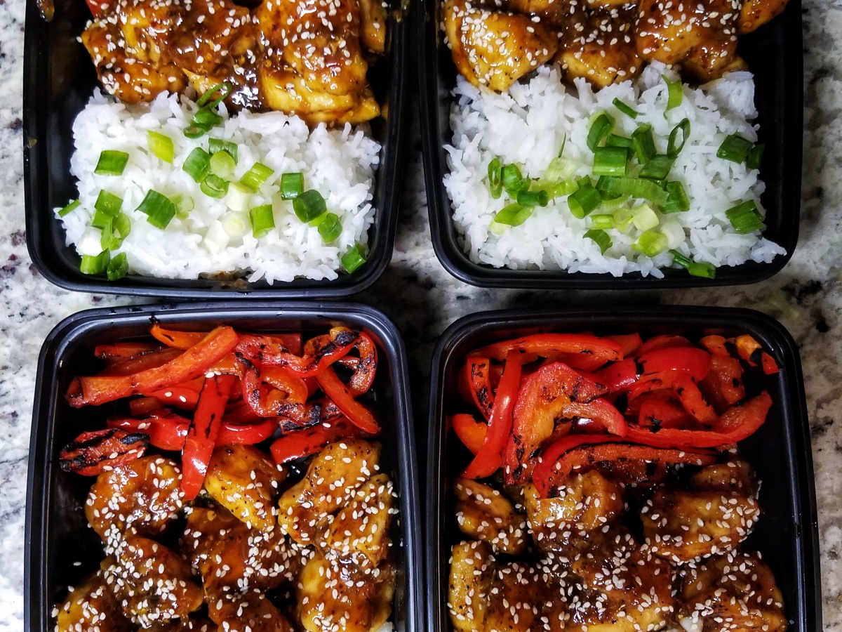 Orange Chicken with Red Bell Peppers